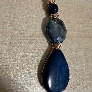 Handmade Wire-Wrapped Blue Gemstone Pendant